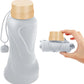 Collapsible Water Bottles,650ml,Leak Proof,Reuseable BPA Free Silicone Foldable Water Bottles,Durable Lightweight for Travel Gym Camping Hiking,Compact Size Portable Sports Water Bottle (Grey)