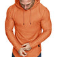 Mens Fashion Athletic Hoodies Sport Sweatshirt Solid Color Fleece Pullover Orange