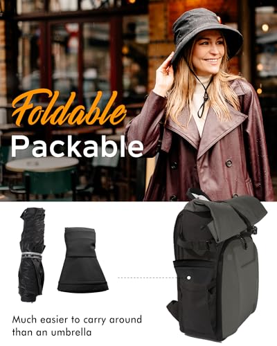 Women's Waterproof UPF 50+ Wide Brim Packable Rain Hat
