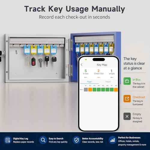 16 Key Lock Box Smart Key Organier Cabinet with Keypad & App for Office