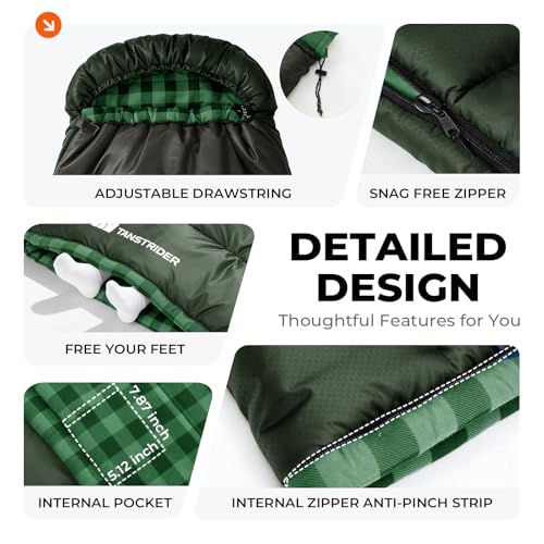 Cotton Flannel XXL Sleeping Bags for Adults Big and Tall