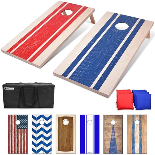 4 ft x 2 ft Regulation Size Wood Design Cornhole Game Set