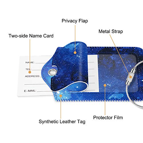 Luggage Tags Privacy Cover ID Label for Travel Bag Suitcase (2 Count)