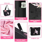 Tote Bag, A-Z Initial Monogrammed Waterproof Tote Bag, Bridesmaid Gifts for Women, Black and Pink (H, Black Set)
