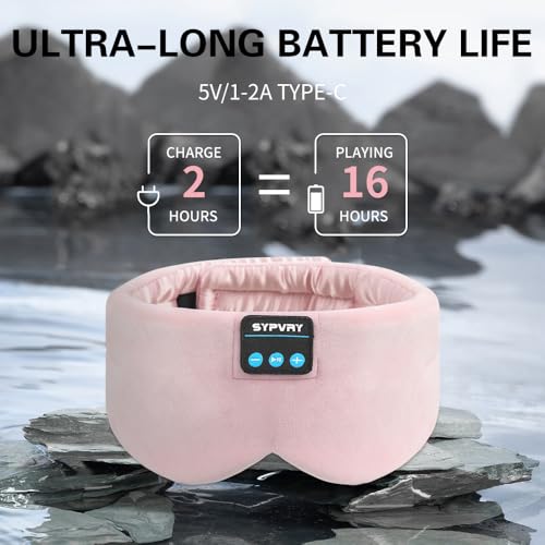 Sleep Mask Bluetooth 5.4 Headphones Soft Wireless Headband Eye Mask Blackout with Microphone