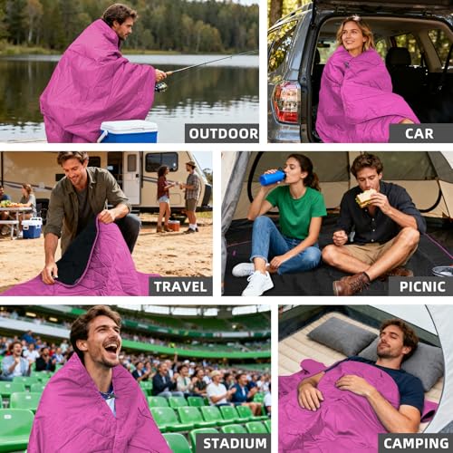 Large Waterproof Outdoor Blanket Thick Fleece 80" x 58"