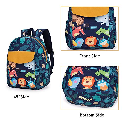 Cute Zoo Little 2d Backpack Kid Backpacks for Girls and Boys Toddler Backpack Waterproof Preschool Safety Harness Leash