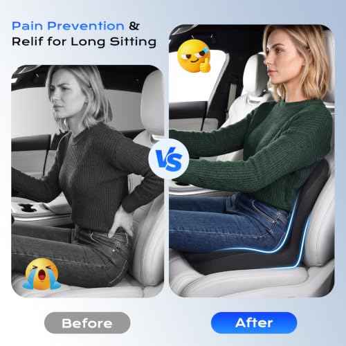 Car Seat Cushion and Lumbar Support Pillow One Piece