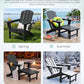 4 Pcs HDPE Folding Adjustable Adirondack Chair with Ottoman (4 Count)