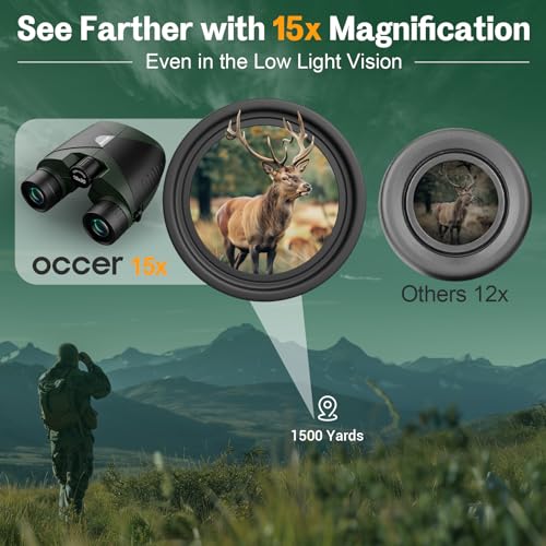 15x30 Binoculars for Adults Kids Easy Focus for Bird Watching Green
