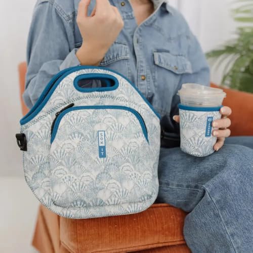 LunchTote Zippered Bag Insulated Neoprene Caddy (Shore Thing / X-Large 6.5 Quart Lunch Tote)