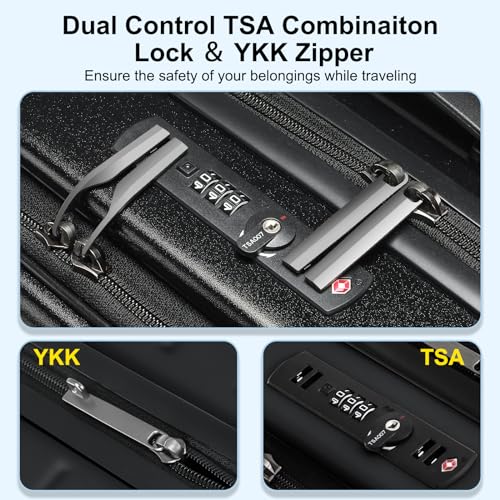 20 Inch Carry On Luggage 22×14×9 Airline Approved with Front Pocket