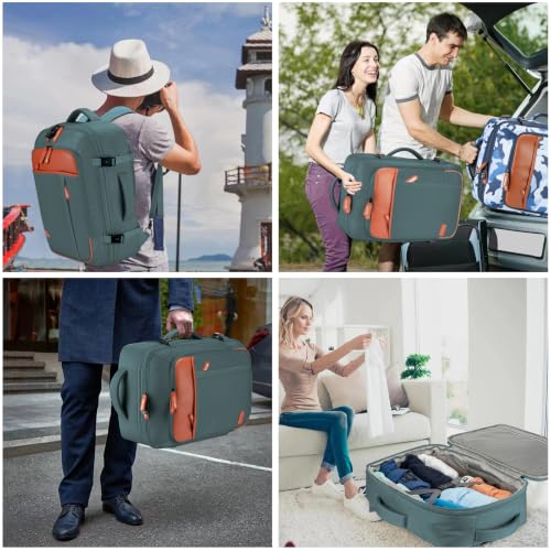 40L Expandable Carry On Travel Backpack with 4 Packing Cubes
