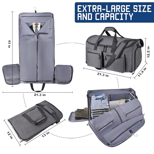 2 in 1 Garment Duffle Bags for Travel Mens Carry