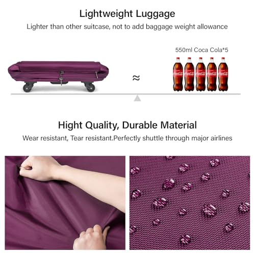 Suitcases with Wheels Expandable Foldable Luggage Bag Suitcase Collapsible Rolling Travel Bag Duffel Bag for Men Women Lightweight Suitcases without Telescoping Handle