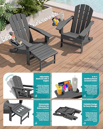 Folding Adjustable Adirondack Chair with Footrest