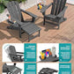Folding Adjustable Adirondack Chairs with Footrest Set of 4 (4 Count)
