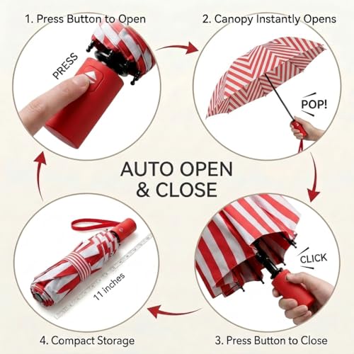 Small Compact Travel Umbrella with UV Protection for Sun & Rain