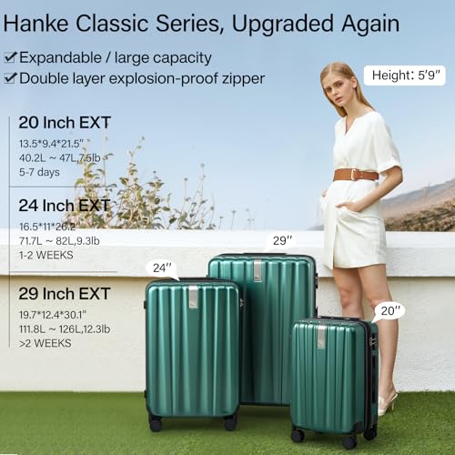 29 Inch Expandable Large Checked Luggage with 8 Spinner Wheels