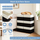 Large 22 Quart Linen Fabric Foldable Storage Bin Cube Organizer Basket with Flip (4 Count)
