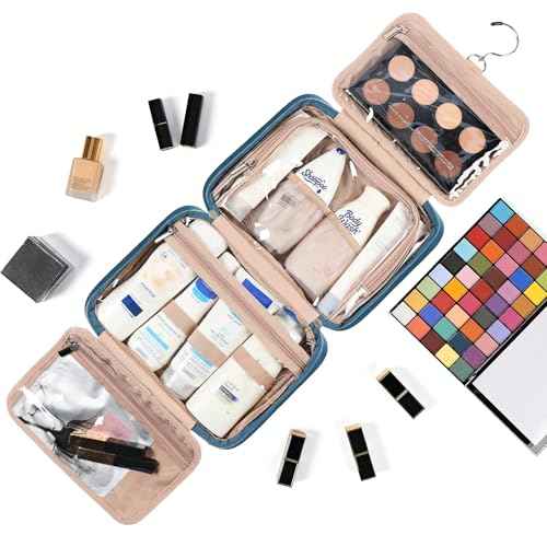 Travel Toiletry Bag for Women Hanging Organizer Makeup Case Pockets