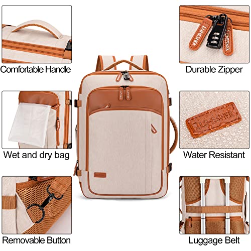 40L Expandable Carry On Travel Backpack with 4 Packing Cubes
