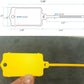 100pcs Reusable Blank Plastic Tags Ties Key Tags 1.45"*2.48" Serrated Tension Sealing Strap with Large Label Plastic Tie Mark Label Waterproof Hang Sign Write on Tag (Yellow, 100pcs)
