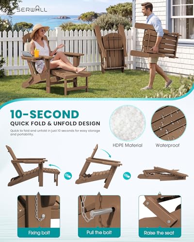 Folding Adjustable Adirondack Chair with Footrest