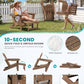 Folding Adjustable Adirondack Chairs with Footrest Set of 4 (4 Count)