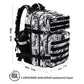 Military Tactical Backpack for Men and Women 45L Army 3 Days Assault Pack Bag Large Rucksack with Molle System Black and white