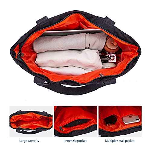 Large Capacity Foldable Tote Bag with Zipper