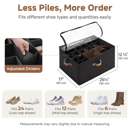 24 Pair Large Shoe Organizer Box