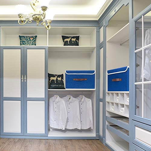 Foldable Storage Boxes with Lids 5 Pack Fabric Storage Bins with Lids (5 Count)