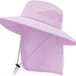 ZOORON Sun Hat for Men Women Fishing Hat with Neck Flap Wide Brim Bucket Hat UV Protection for Beach Camping Hiking
