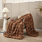 Luxury Faux Fur Rabbit Fur Throw Blanket Brown 90"x80"