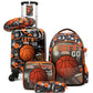 Kid’s Luggage Set 5 Piece Suitcase Set 16’’ Hardside Basketball Luggage with Spinner Wheels Boys Carry on Toddler Travel Rolling Suitcase Carry on Luggage Airline Approved (5 Count)