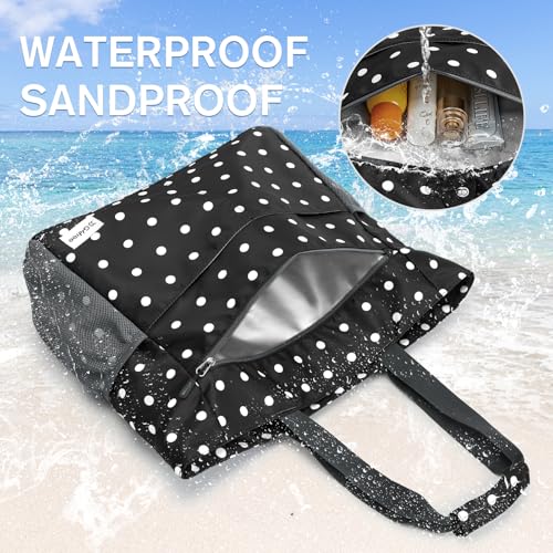 Beach Bag Waterproof Sandproof Large Capacity Foldable for Women