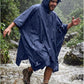 Adult Rain Poncho Waterproof Hooded Raincoat Lightweight Packable
