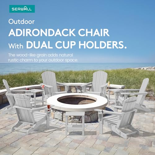 Outdoor Adirondack Chair Set of 6 with Cup Holders (6 Count)