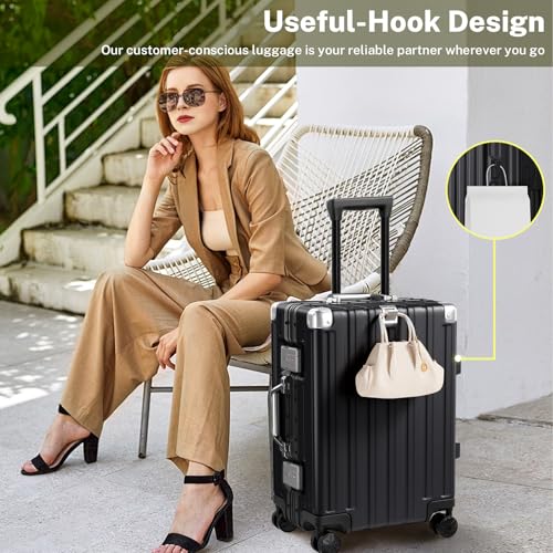 Zipperless Carry On Luggage with Wheels 20 inch Hardshell Suitcase