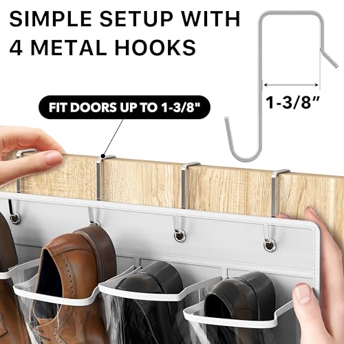 24 Pockets Large Clear Over the Door Shoe Organizer