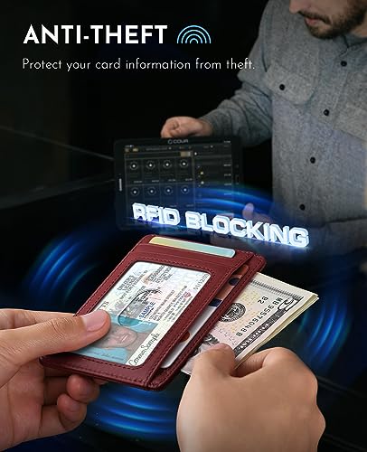 Slim Wallet for Men Women Minimalist Small Leather Front Pocket Wallets with RFID Blocking and Gifts Box