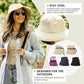 Sun Hat for Women Small Head Wide Brim UPF 50 UV Protection with Ponytail Hole Packable Bucket Hat for Travel Beach Outdoor Summer Waterproof Fishing Gardening Lightweight Cream Beige S