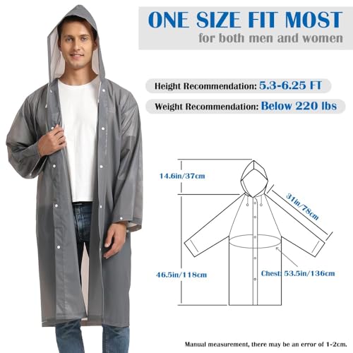 2 Pack Portable EVA Raincoats for Adults (2 Count)