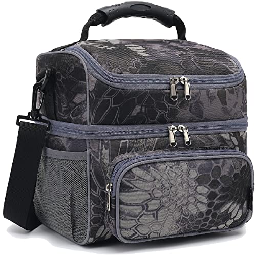 Double Layer Cooler Insulated Lunch Bag Adult Lunch Box Large Tote Bag for Men (MWH)