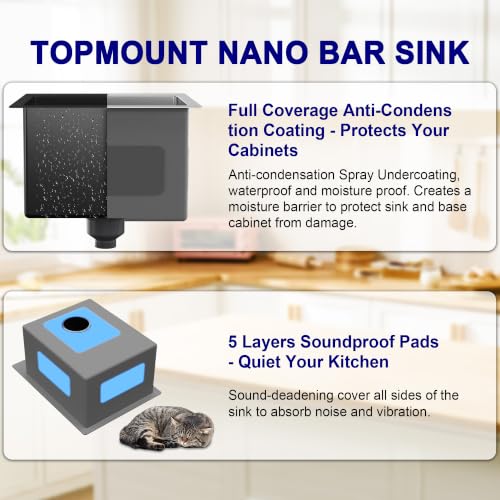 15x20x9 Bar Sink Drop In Black