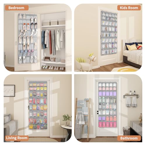 40 Large Pockets Over The Door Shoe Organizer