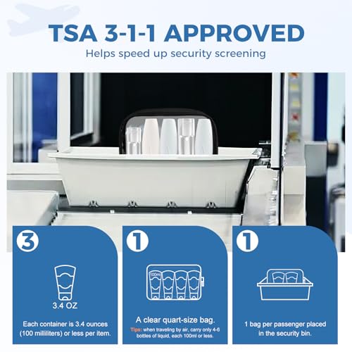 TSA Approved Toiletry Bag Clear Quart Size Travel Bags Makeup Bag (2 Count)