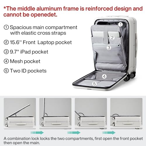 20 Inch Carry On Luggage Hard Shell Suitcases with Wheels Luggage Suitcase Travel Luggage for Women Men Rolling Luggage Bags for Business Trip Weekender