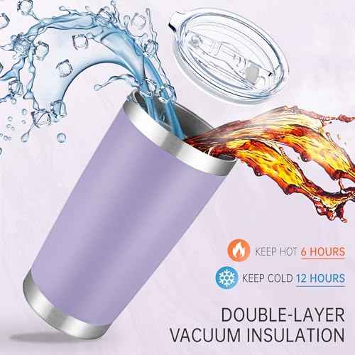 20 oz Tumblers Bulk Stainless Steel Tumbler with Lid (6 Count)